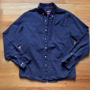 Izod men's navy button down shirts with anchors